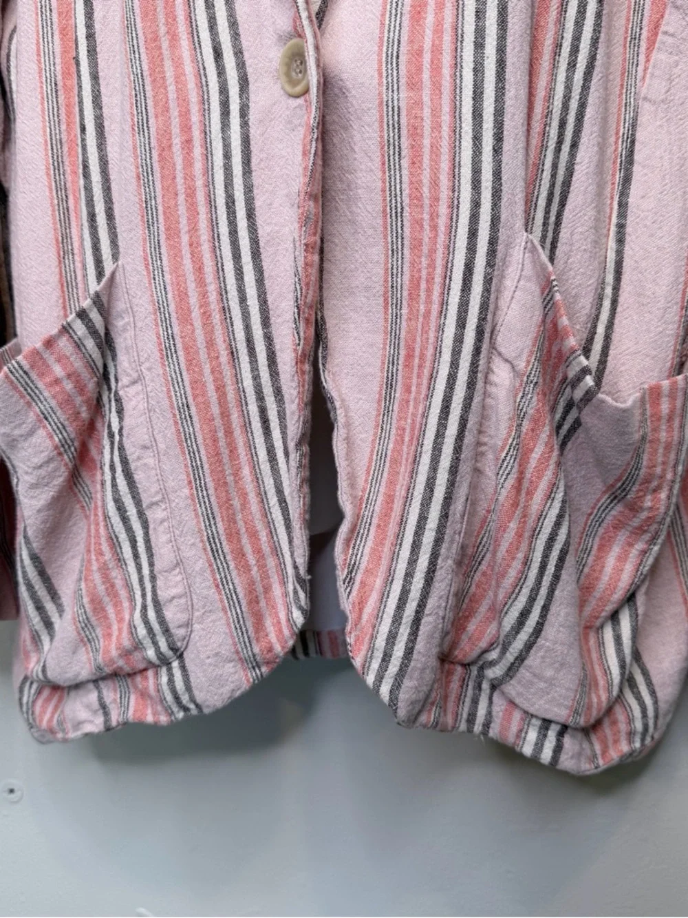 FP | Simply Stripe Hip Pockets Soft Relaxed Oversized Slouchy Blazer Jacket - Picture 12 of 15
